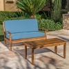 CAVINAS Outdoor Loveseat with Coffee Table, Acacia Wood Patio Couch Set, Modern Patio Sectional Furniture Set for Backyard - 3 of 4