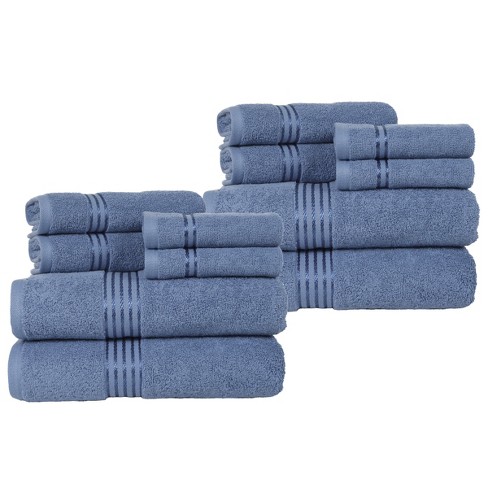 8pc Cotton Bath Towel Set Light Blue : Target