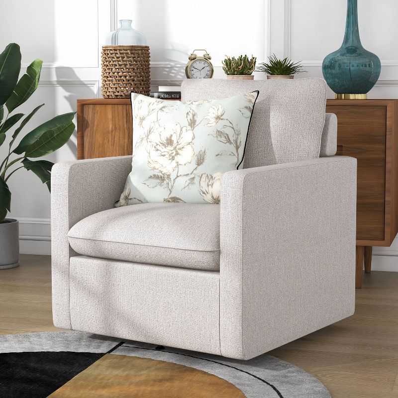 Enola Linen Swivel Armchair - HOMES: Inside + Out, 3 of 13