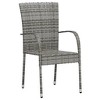 vidaXL 3 Piece Patio Dining Set Poly Rattan Gray - 3 of 4