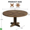 Round Dining Room Kitchen Table for 4-6 People 47 Inch Farmhouse Circle Dining Table w/Wood Tabletop and Stable Base - 3 of 4