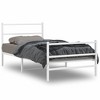 vidaXL White Metal Single Bed Frame with Headboard/Footboard for Bedroom - 2 of 4