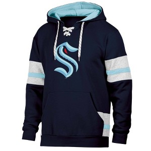 NHL Seattle Kraken Men's Long Sleeve Hooded Sweatshirt with Lace - 1 of 3