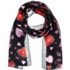 CTM Women's Valentine's Day Heart Print Holiday Lightweight Scarf - 4 of 4
