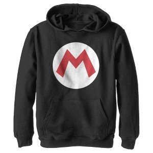 Boy's Nintendo Mario Circle Icon Pull Over Hoodie - 1 of 3