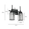 LLHZSY Modern Bathroom Vanity Wall Light Cylinder Bathroom Crystal Wall Sconces - Gold/Black-1/2/3/4/5 light - 3 of 4