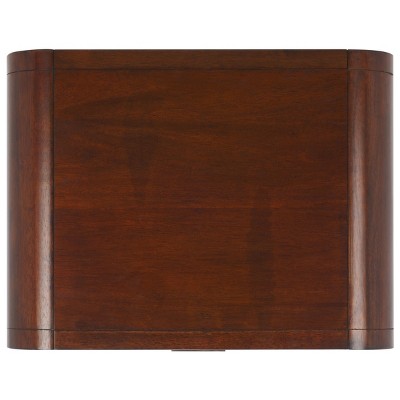 Walnut and Natural Rattan 1 Drawer Nightstand