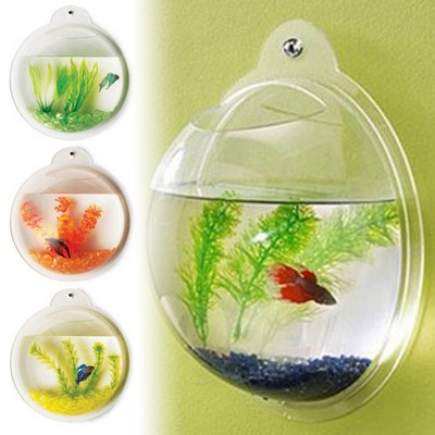 Modern Clear Acrylic Wall Mounted Fish Bubble Aquarium