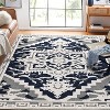 Washable Runner Rug Non Slip Vintage Floral Medallion Distressed Low Pile Carpet for Kitchen Laundry Entryway - 3 of 4
