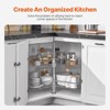 VEVOR 28" Kidney Shaped Chrome Corner Organizer, 2 Tier Height Adjustable Storage Rack, Carbon Steel Lazy Susan Replacement Shelf, Silver - 3 of 4