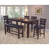 NicBex Set of 2 Bar Stools for Kitchen Island,Modern Counter Bar Stools with Wood Legs,Bar Chairs for Dining Rooms,Kitchens Islands,Charcoal/Brown - 2 of 4