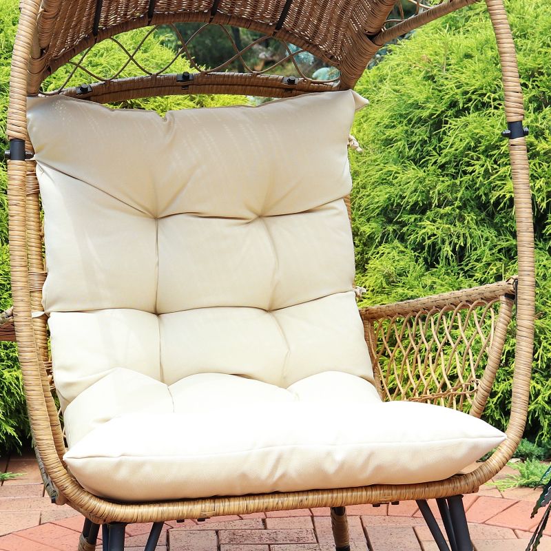 Sunnydaze Outdoor Egg Chair Polyester Replacement Cushion, 2 of 8