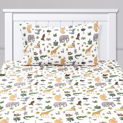 Sweet Home Collection | Kids Bed Sheets - Fun Colorful and Comfortable Boys  and Girls Toddler Sheet Setsg, Twin XL, Wild Kingdom