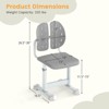 Costway Kids Desk Chair with Adaptive Double Backrest, Adjustable Height, Breathable Seat Gray/Blue/Pink - 3 of 4