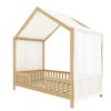 Merax Montessori Floor Bed with Canopy and Full Safety Railings - 3 of 4