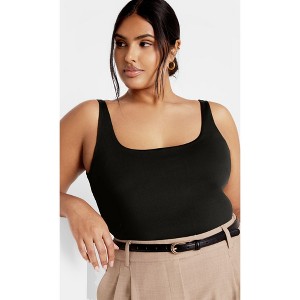 Women's Plus Size Arami Top - black | CITY CHIC - 1 of 4