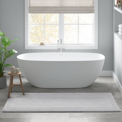 Kumasinova Plush Cotton Bathroom Rug, 3000 GSM Reversible Bath Rug, Tufted Washable Rug, Non-Slip Area Rug, Door Mat