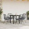 vidaXL 3 Piece Patio Dining Set with Cushions - Black Poly Rattan Furniture Set with Tempered Glass Table - Ideal for Garden, Backyard, and Patio use - 4 of 4