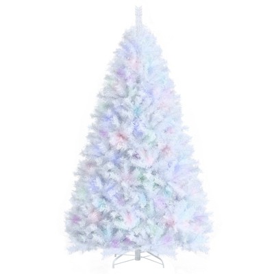 Tangkula White Realistic Xmas Tree, Lush Christmas Tree W/ PVC & PET Branch Tips