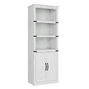 CuisinSmart 68.7" Tall 5-Shelf Bookcase, Farmhouse Wooden Bookshelf, Freestanding 5-Tier Display Cabinet for Living Room, Bedroom, Office - 1 of 4