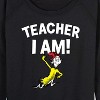 Women's - Dr. Seuss - Teacher I Am Sam I Am Lightweight French Terry Wide Neck Long Sleeve Shirt - 2 of 4