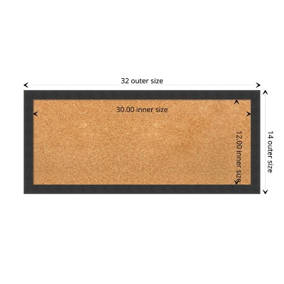 Mezzanotte Black Wood Framed Natural Cork Bulletin Board