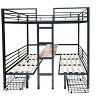 Bellemave Full Size Loft Bed with Table Set Transformable to Full over Full Bunk，black - 4 of 4