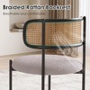 Okak Set of 2/4 Upholstered Rattan Back Round Dining Chair with Metal Legs,Armless Accent Dining Chairs for Dining Room,Kitchen - 3 of 4
