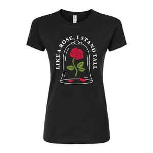 Women's - Disney - Like A Rose, I Stand Tall Fitted Graphic T-Shirt - 1 of 3