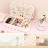 PU Leather Travel Jewelry Box, Portable Organizer Case for Rings, Earrings & Necklaces, Beige Gift Avocado Green one size - 3 of 4