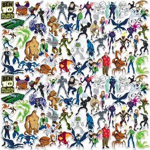 Ben 10 Alien Force Characters 100ct Vinyl Large Deluxe Stickers Variety Pack - 1 of 4