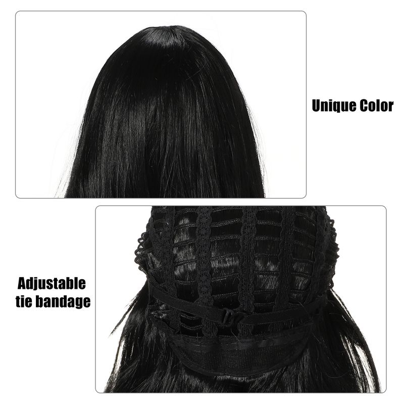 Unique Bargains Women's Wigs for Black Women Wigs 31" Black with Wig Cap, 5 of 7