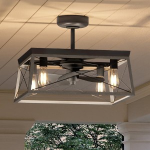 Urban Ambiance Luxury Farmhouse Ceiling Fan 17''H x 22''W,  Charcoal Finish,  Berkeley Collection, UHP9241 - 1 of 4