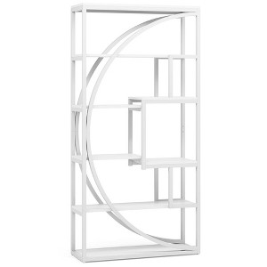 Resenkos Bookshelf, Bookcase Standing Shelf Unts,Industrial Bookshelf Bookcase with 8 Open Storage Shelf,White - 1 of 4