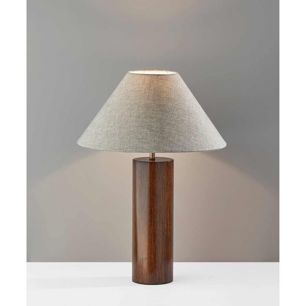 Photos - Floodlight / Street Light Adesso Martin Table Lamp Walnut - : Modern Bedroom & Living Room Lighting, UL Listed 