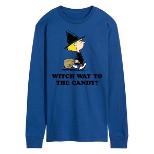 Men's - Peanuts - Witch Way To The Candy Long Sleeve Graphic T-Shirt - 1 of 4