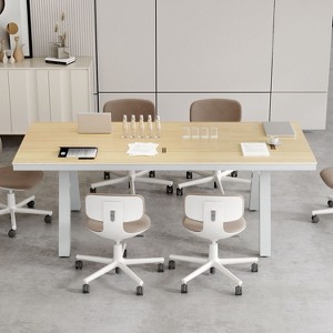 Famapy Heavy-Duty Industrial Office Desk,Modern Meeting Desk,Collaboration Desk with Metal Legs,for 8-10 People - 1 of 4