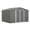 Weather-Resistant Metal Storage Shed with Lockable Doors, Ventilation, and Sturdy Foundation for Backyard, Garden, and Patio Storage-Coolbibila - 3 of 4
