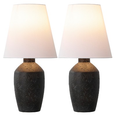 JONATHAN Y Xander Minimalist Scandinavian Concrete Effect Resin/Iron Ginger Jar LED Table Lamp