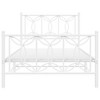 vidaXL Metal Bed Frame with Headboard/Footboard, White, 39.4"x78.7" - Steel, Durable, Extra Storage - 3 of 4