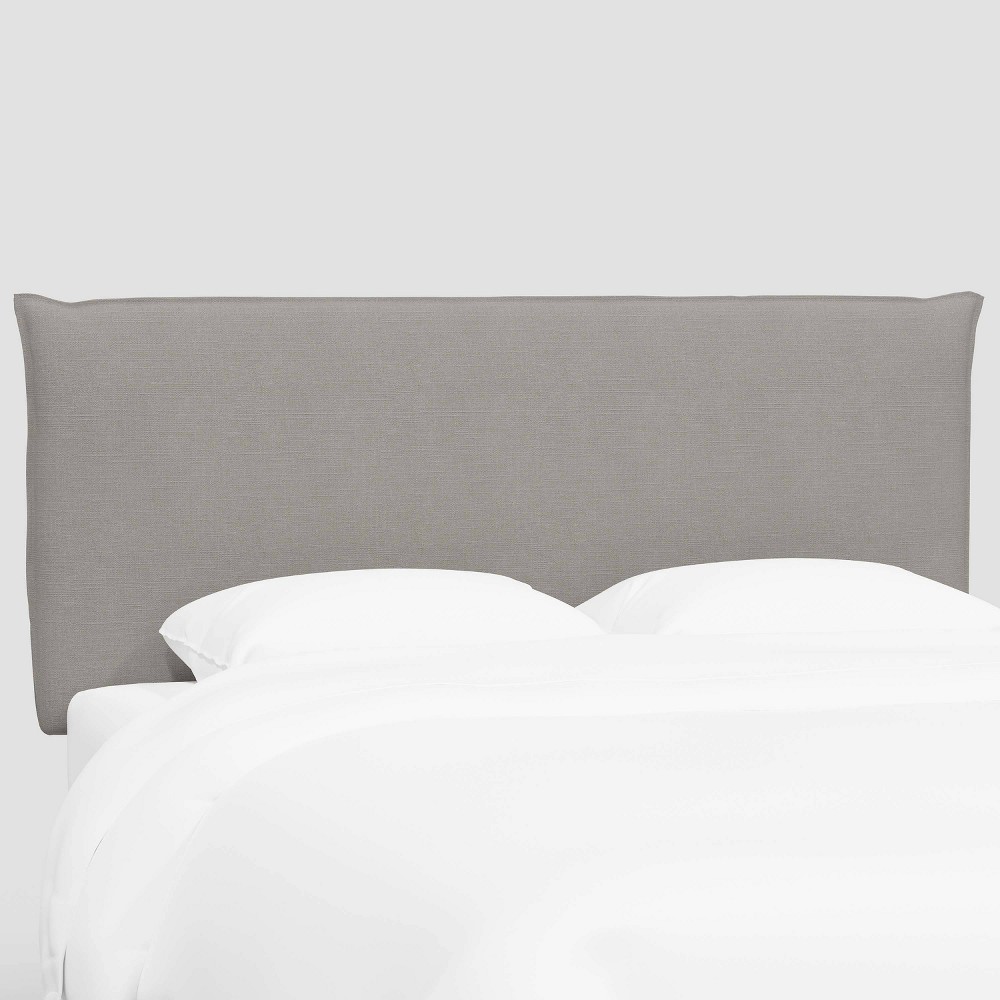 Photos - Bed Frame Twin Larkmont French Seam Headboard Linen Gray - Threshold™ designed with