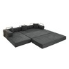 L Shaped Convertible Sleeper Sofa Bed Boneless Floor Sofabed , 7-in-1 DIY Combination Corduroy Folding Mattress Couch w/ Fixed-Shape Frame - 2 of 4