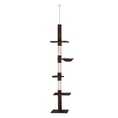 PawHut 9' Adjustable Height Floor-To-Ceiling Vertical Cat Tree