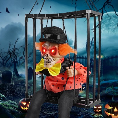 Vatos Halloween Screaming Animated Hanging Decoration, Orange, 9.1" x 4.2" x 11"