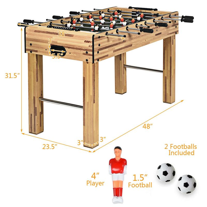 Costway 48'' Foosball Table Home Soccer Game Table Christmas Families Party Recreation, 2 of 11