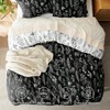 Reversible Black Queen Duvet Cover Set with Zipper, 3 - Piece Floral Bedding, 8 Corner Ties, 2 Pillow Shams - 3 of 4