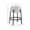 Meridian Furniture,Avalon Cream Boucle Fabric Counter Stool - 4 of 4