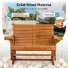 VINGLI Outdoor Glider Chair Wood Patio Glider with Cup Holder, Porch Glider with Smooth Rocking Mechanism - 3 of 4