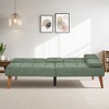 Futon Sofa Bed-Leather Small Futon Couch, Futon Lounge Sofa, Futon Convertible with Cup Holder - 3 of 4
