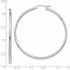 Black Bow Jewelry 2mm x 50mm 14k White Gold Classic Round Hoop Earrings - 4 of 4